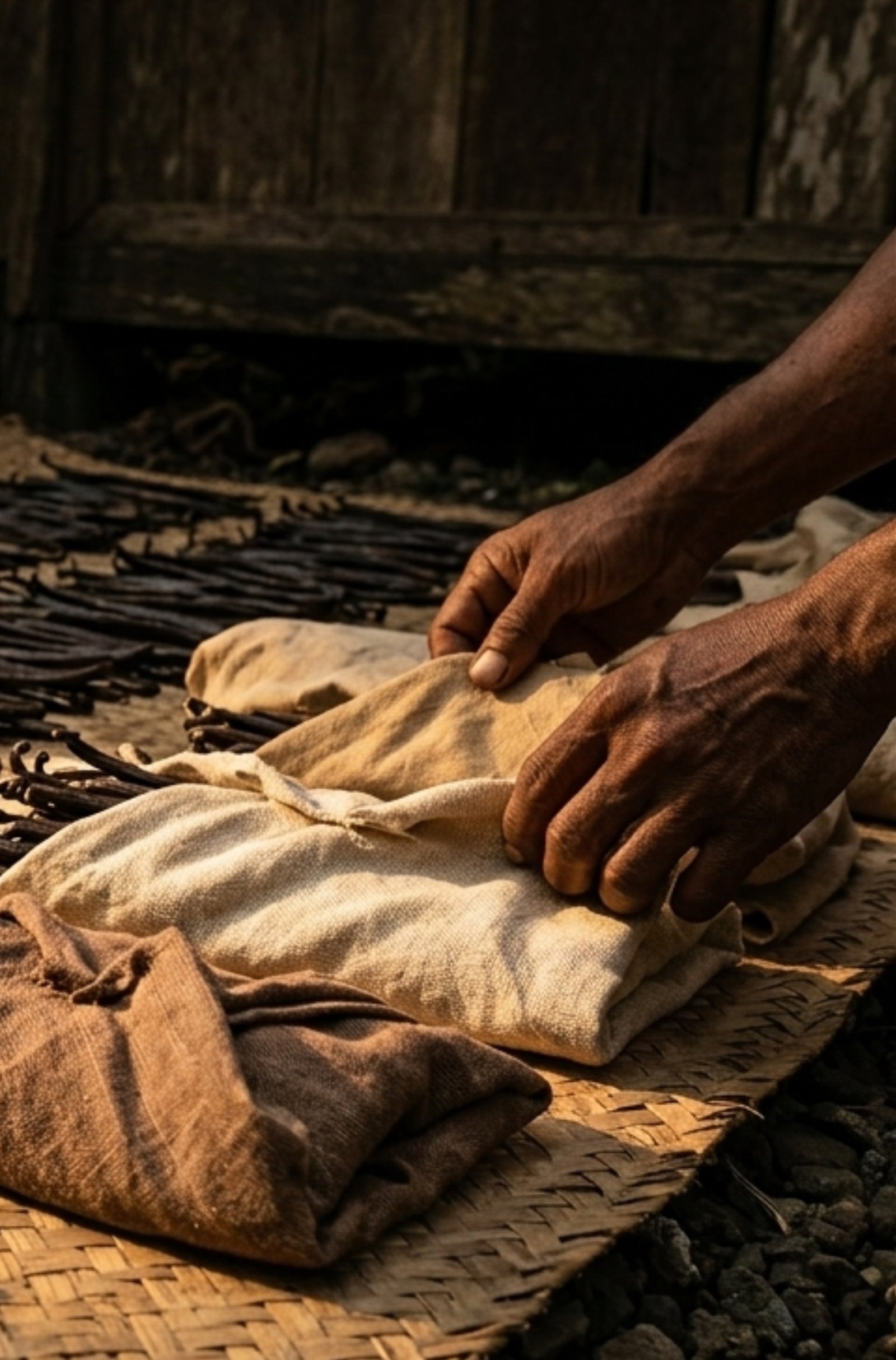 Traditional vanilla bean curing process